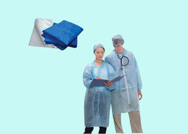 สีฟ้าหรือสีขาวผ้าสปันบอนด์ไม่ทอผ้าทางการแพทย์เป็นมิตรกับสิ่งแวดล้อมและกันน้ำ